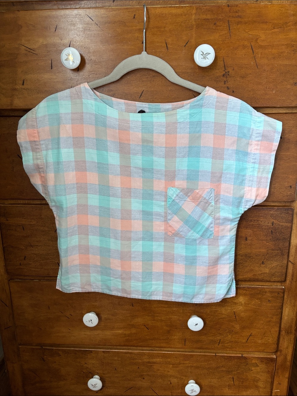 Vintage boxy plaid top